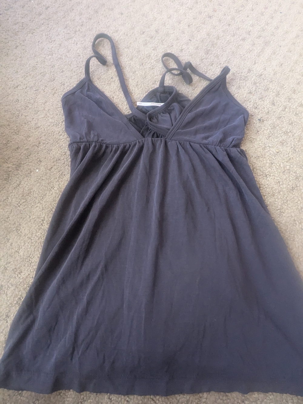 Free People WASHED Black Spaghetti Strap Tank Top SHIRT MEDIUM M STRETCH $98